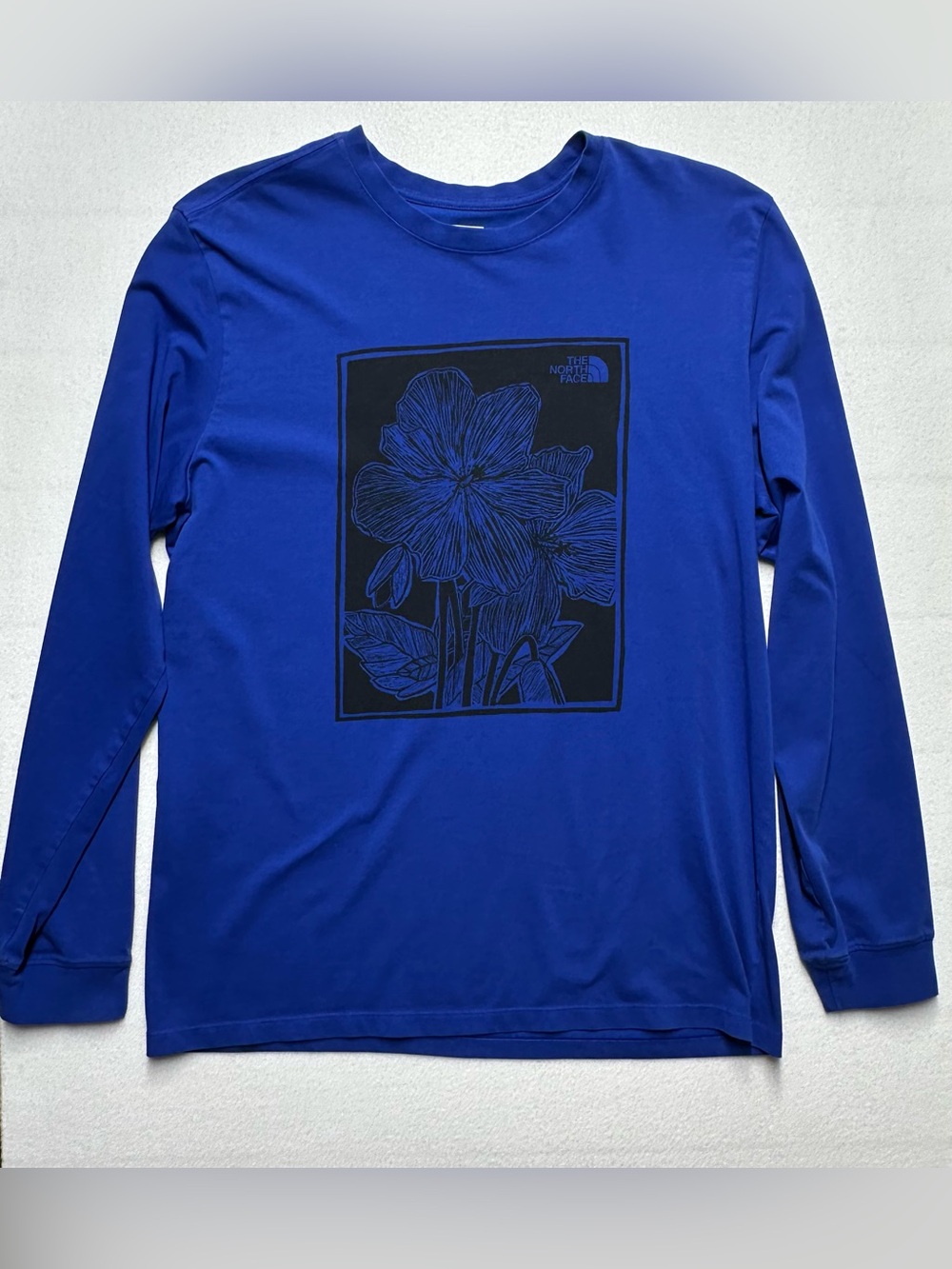 The North Face Men’s Long Sleeve Graphic Tee - Royal Blue with Black Floral